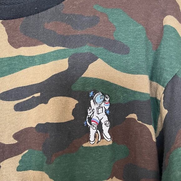 Eighty Eight Medium Long Sleeve Embroidered Astronaut Spaceman Camouflage Green - Picture 2 of 7